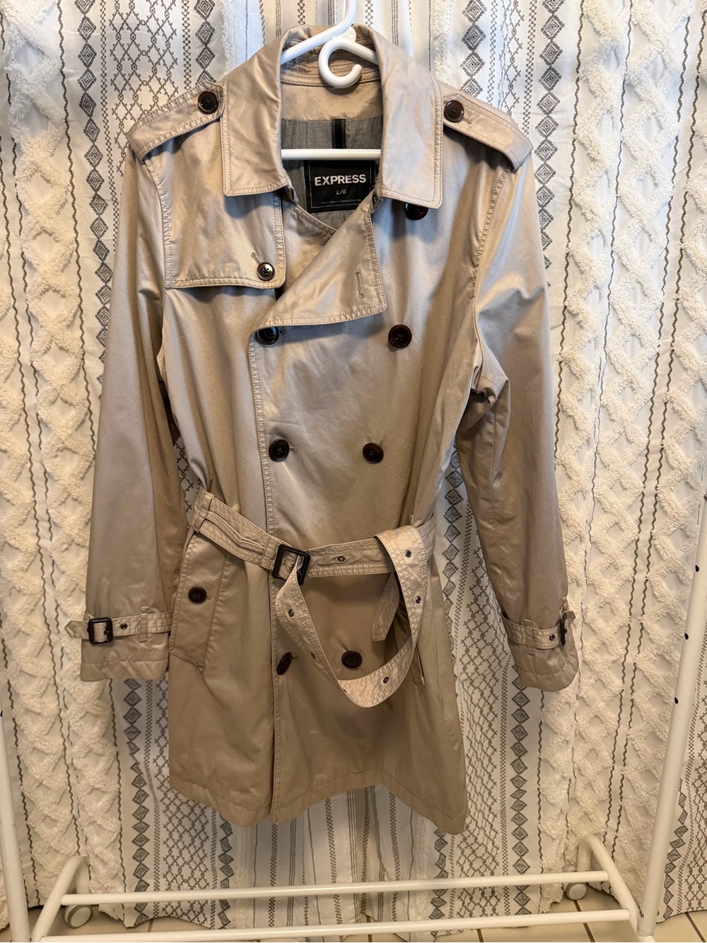 Express Men’s Beige Trench Coat